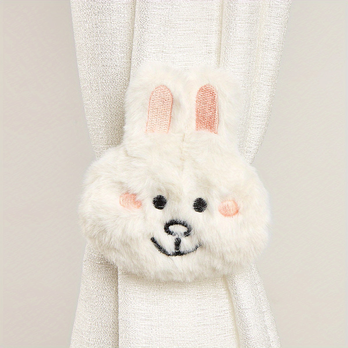 Faux Rabbit Plush Doll Curtain Buckle for Home Decor