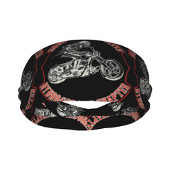 Unisex Motorcycle Skull Headband Red