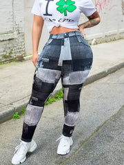  Colorblock High Stretch Skinny Pants