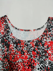  Leopard Print Round Neck Tank Dress
