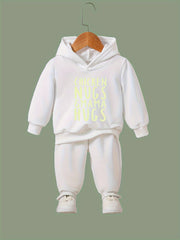 Mama Hug Pattern Hooded Sweatshirt Girls
