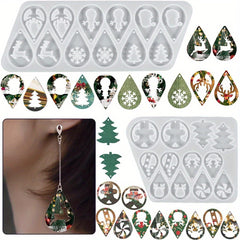 2 Pack Christmas Silicone Molds for Resin Earrings DIY Casting