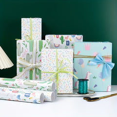 4pcs 50 Christmas Wrapping Papers Gift Foil Stamping Paper For Gift Boxes