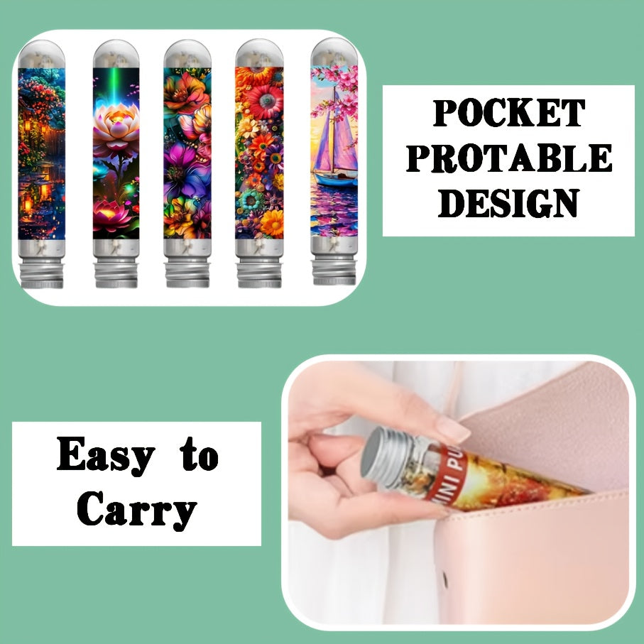 5pcs Adult Mini Test Tube Puzzle Jigsaw Dreamy Colored Flowers