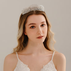 Crystal Princess Crown Golden Wedding Crown