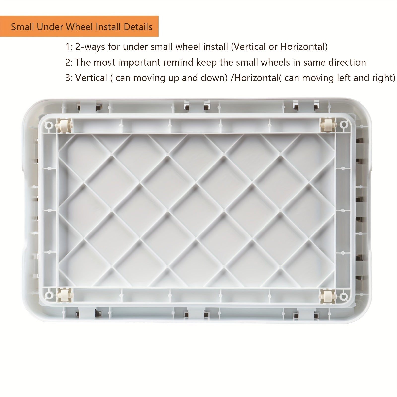 Foldable 2 Layer Storage Shelves Box with Wheels
