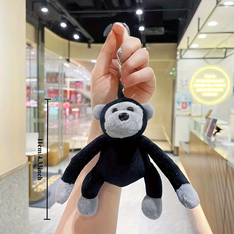 Funny Chimpanzee Plush Keychain with Expressive Eyes Bag Charm