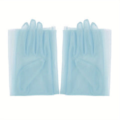 Evening Party Gloves Stretch Polyester Spandex Mesh Gloves with Transparent Lace