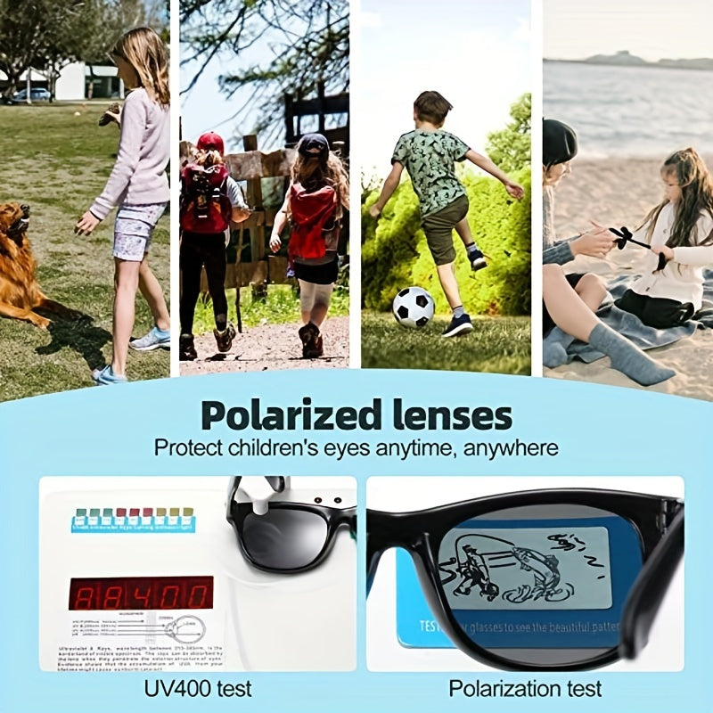Kids Polarized Sunglasses Flexible TPEE Rubber Frame For Children Age 3-10