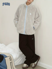 Men's Loose Fit Plush Fleece Coat For Fall Winter