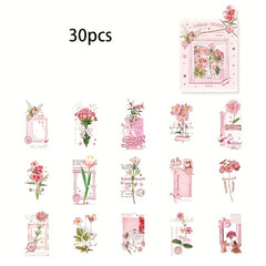 30pcs Eye-catching Craft Stickers for Journal Book Decoration PET Material