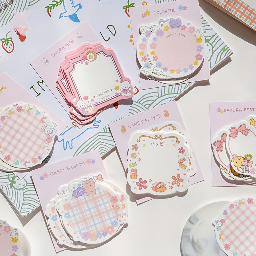 Cherry Blossoms Sticky Notes Girl Journal Notepad 30 Sheets