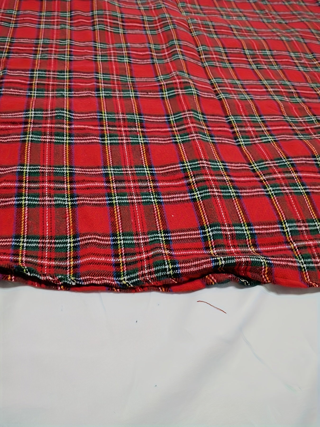  Plaid Print High Rise Swing Maxi Skirt
