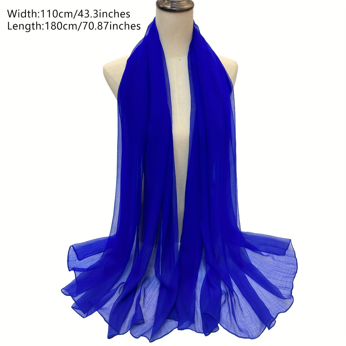 Breathable Gauze Scarf Hijab Solid Shawl Turban Sunscreen