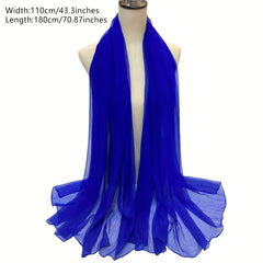 Breathable Gauze Scarf Hijab Solid Shawl Turban Sunscreen
