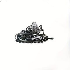 Vintage Rhinestone Butterfly Hair Cuff Claw Barrette for Women Girls