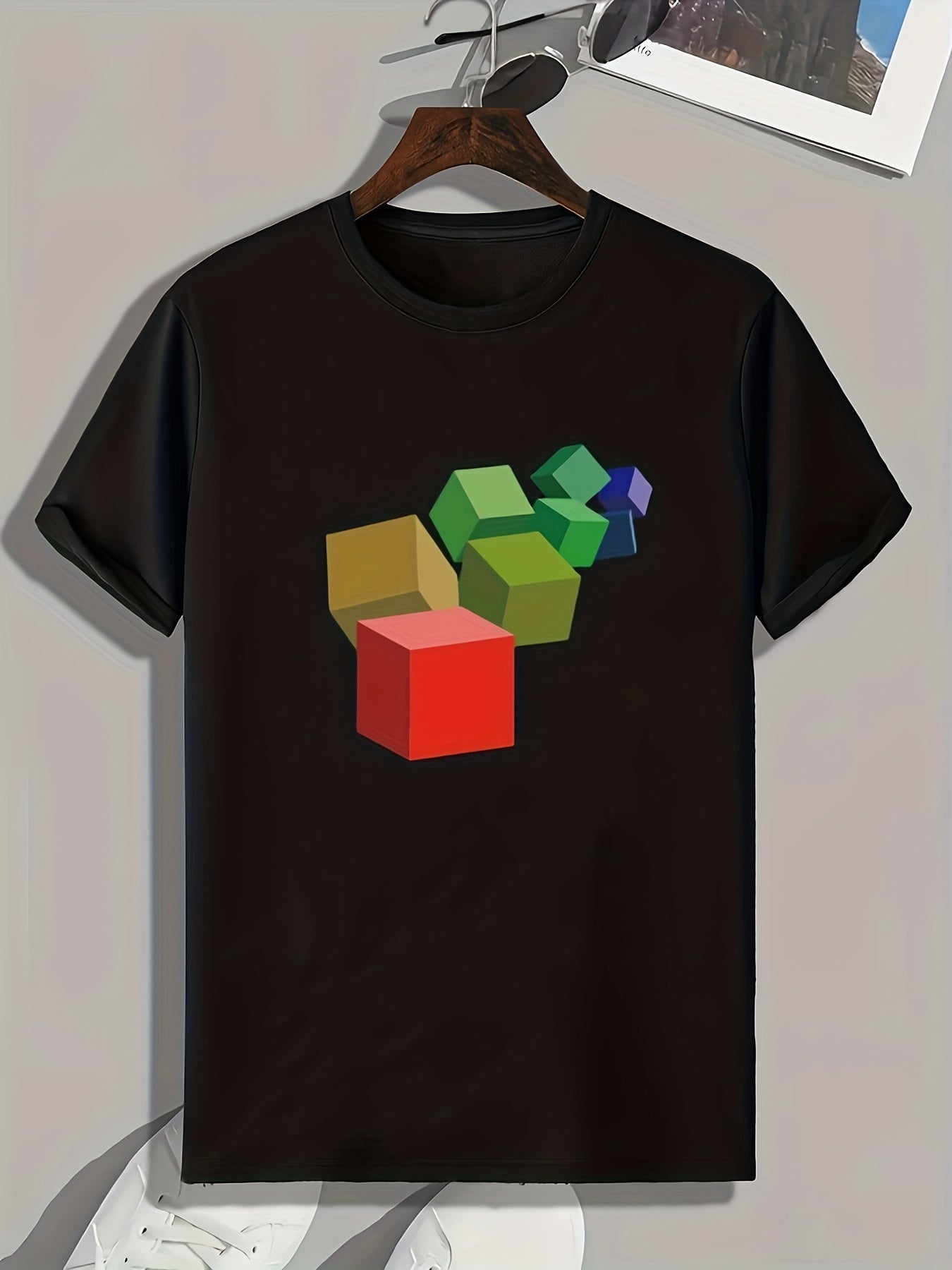 Geometric Pattern Print Men's Sports T-shirt