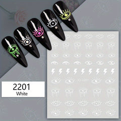 3D Evil Eye Nail Art Stickers Self Adhesive Decals for Manicure