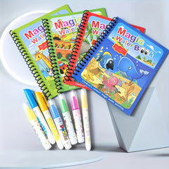 4pcs Reusable Magic Watercolor Books for Kids Educational Cartoon Coloring Set