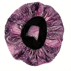 Paisley Print Satin Bonnet for Women, Soft Night Cap