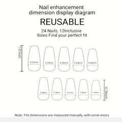 Glossy Gradient Pink Press On Nails Medium Square Shape Acrylic Nails Kit