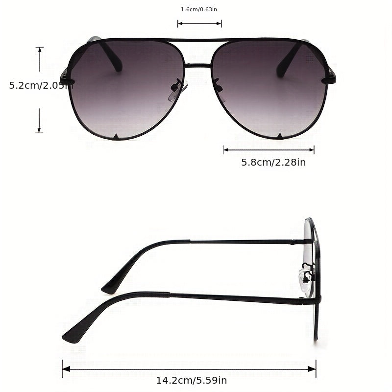 Aviator Sunglasses Gradient Lens Metal Frame UV400