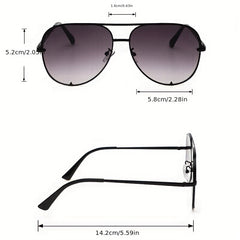 Aviator Sunglasses Gradient Lens Metal Frame UV400
