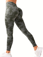 Camouflage Tummy Control Leggings High Waist Yoga Running Pants