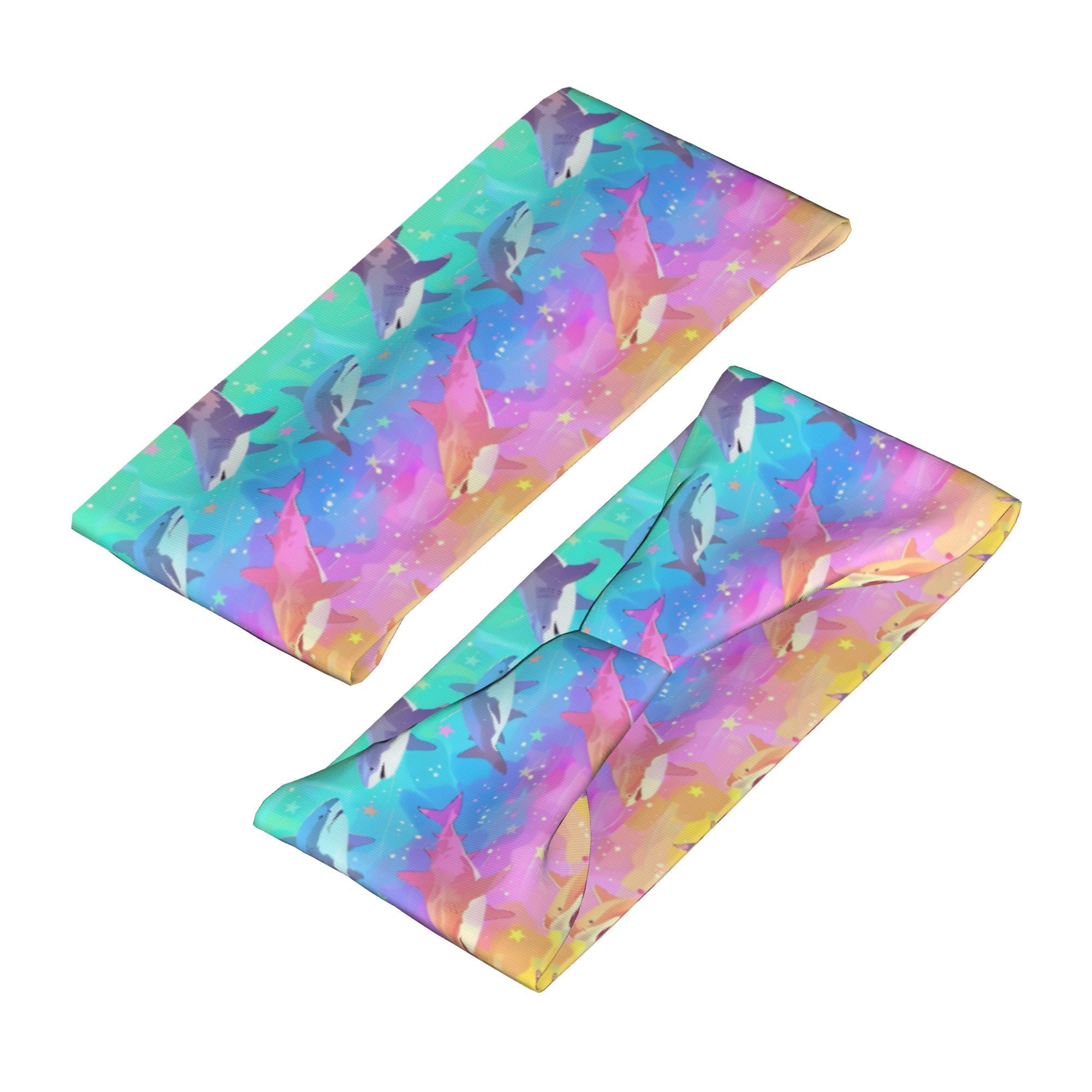 Shark Print Sports Headband Sweat Wicking Polyester for Yoga