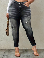  Washed Ripped High Rise Skinny Jeans