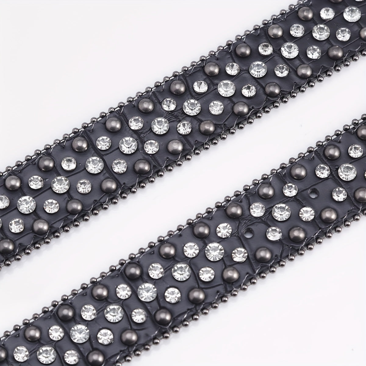 Hip Hop Street Style Diamond Inlaid Leather Belt for Men and Women