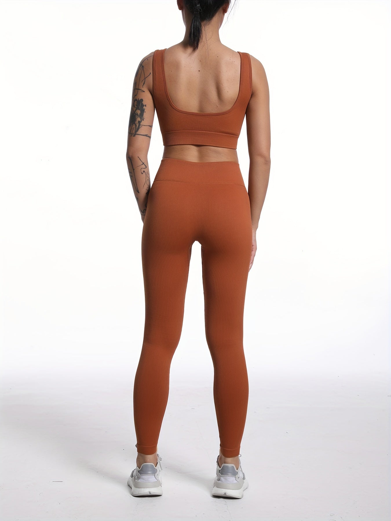 Ribbed Yoga Tank Top & Leggings Set for Women Activewear