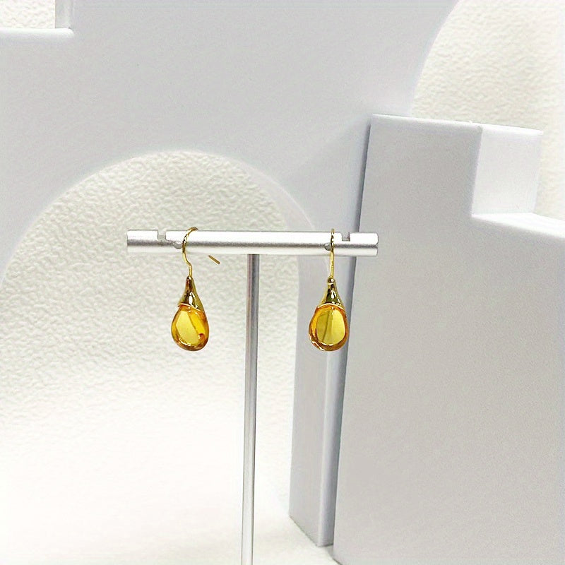 Men's Drop Shape Inlaid Opal Earrings - Four Colors Gemstone Earrings
