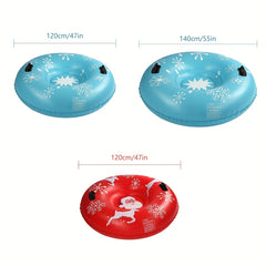 Inflatable Snow Tube Sled Santa Claus Snowflake Style Skiing Cushion