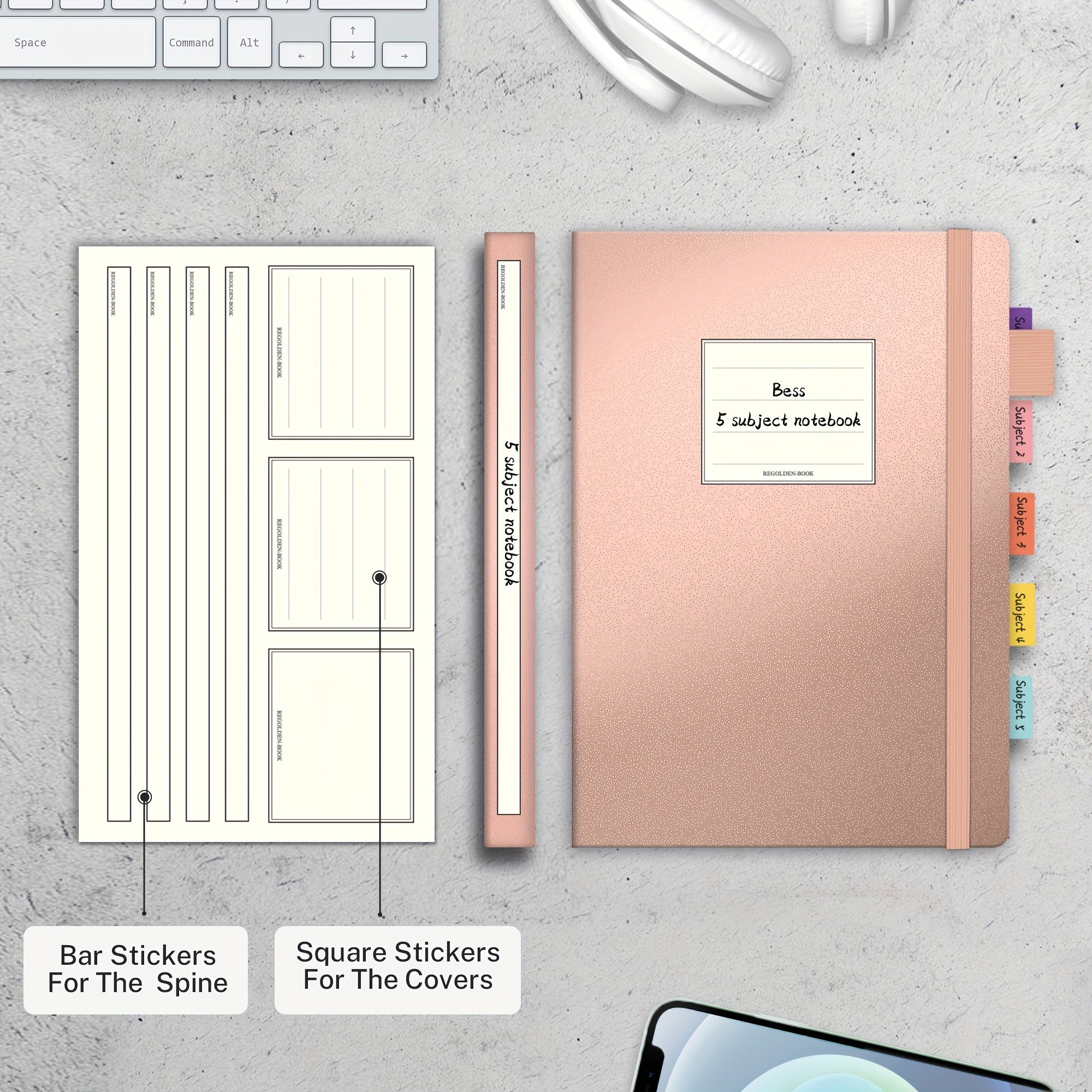A5 Hardcover Ruled Notebook Thick Paper Lined Journal 176 Pages