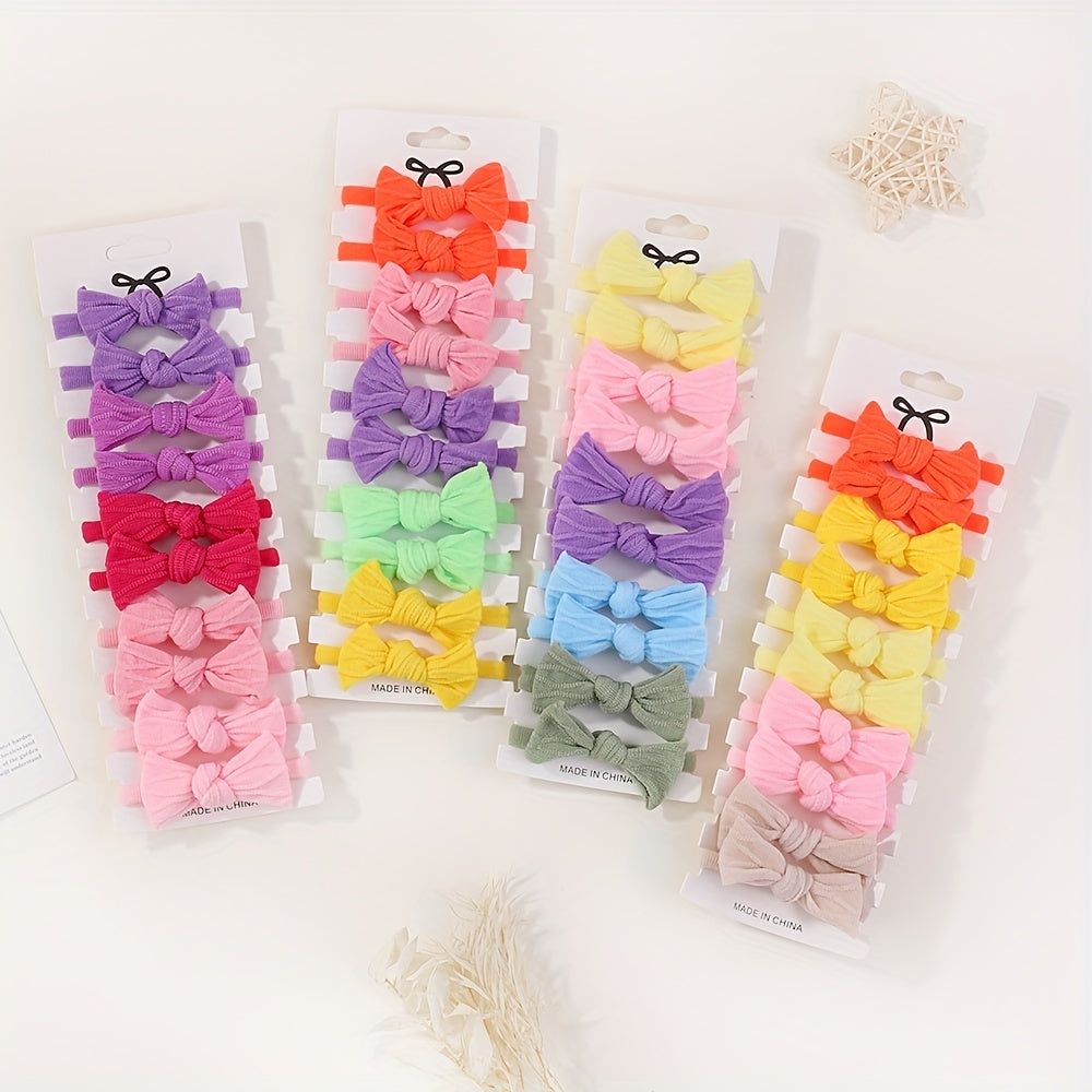 10pcs Bow Decor Headband for Baby Girls