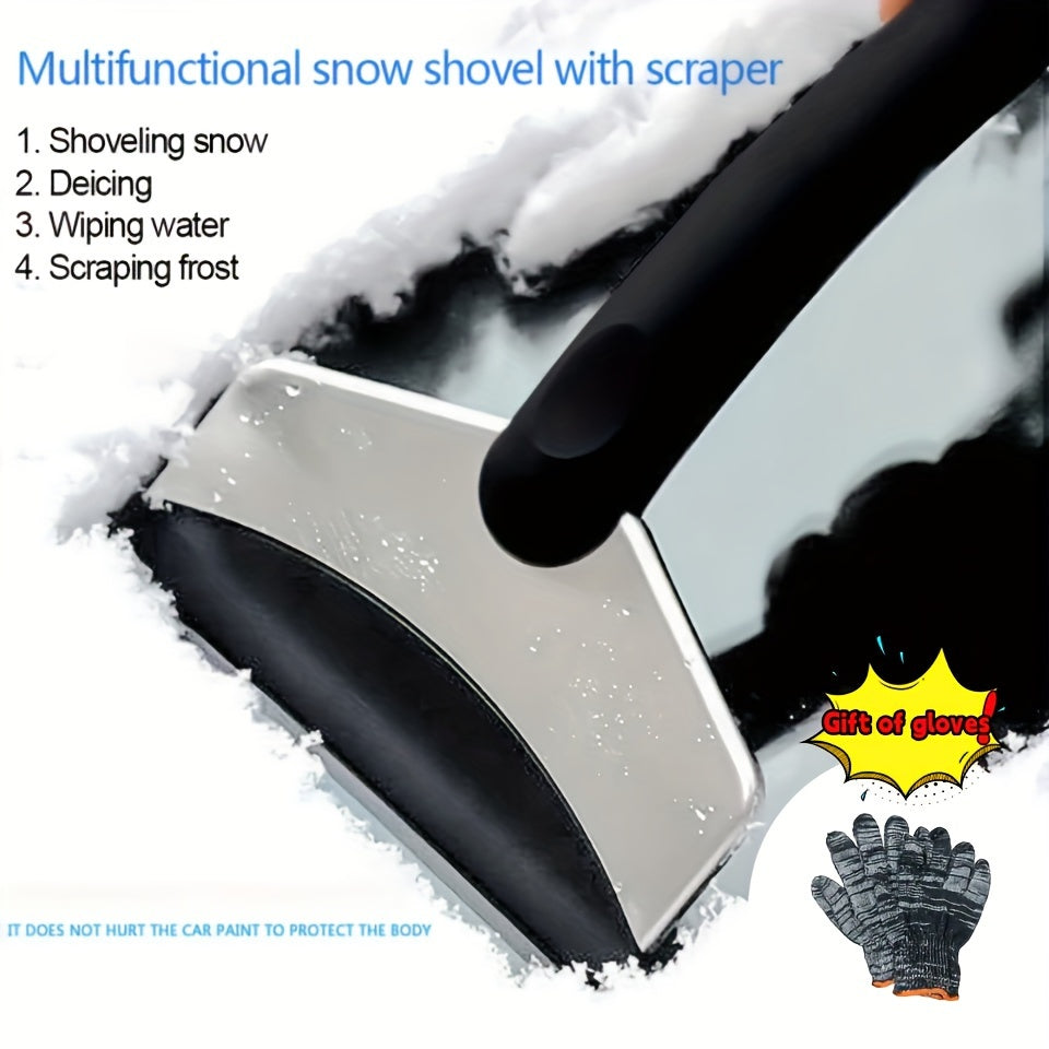 1pc Car Ice Scraper Snow Shovel Stainless Steel Car Windshield Snow Remover
