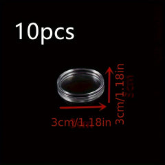 10pcs Plastic Round Box Coin Storage Container