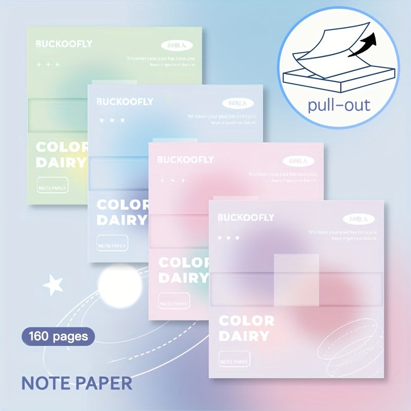 2pcs Gradient Style Sticky Notes For School Office Supplies