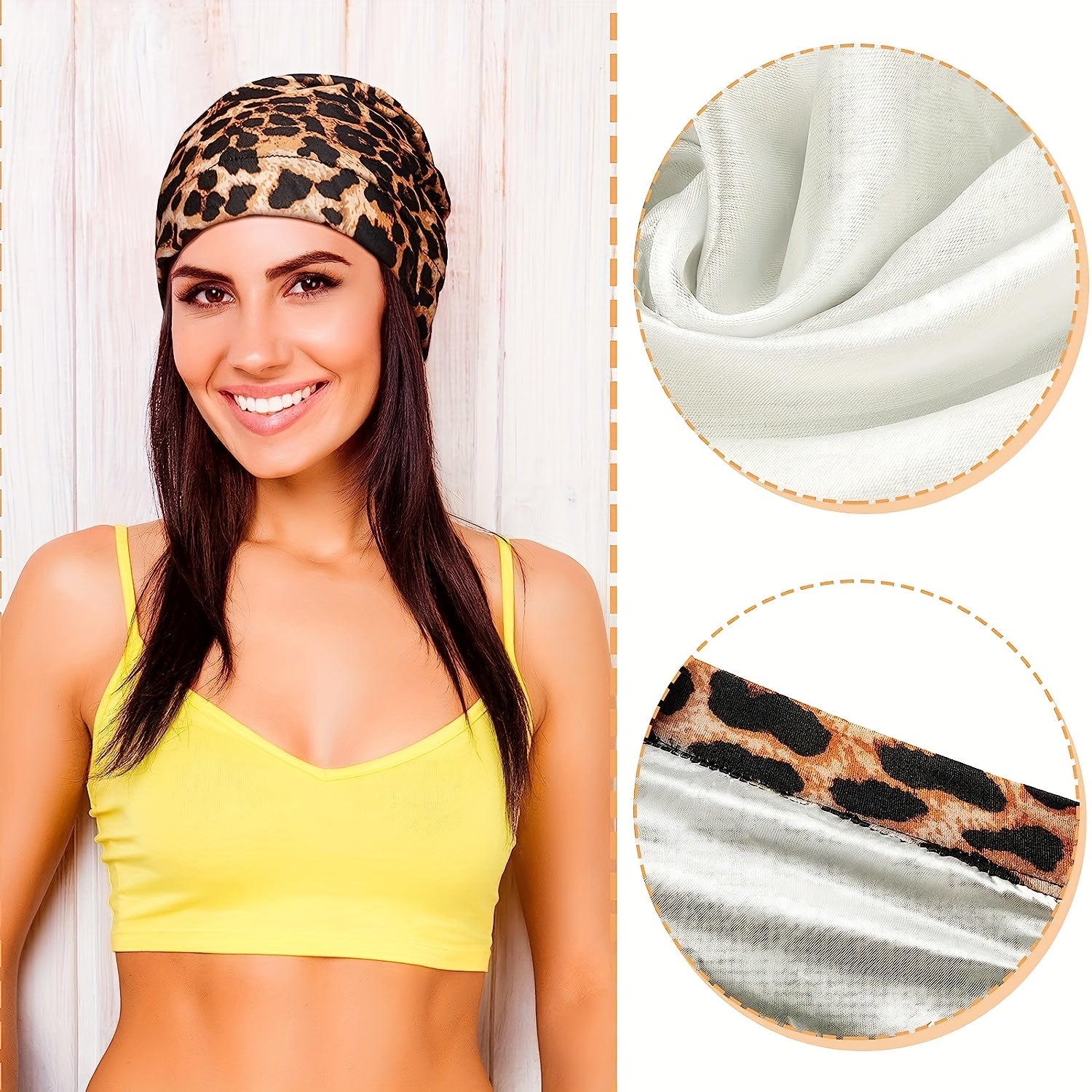 Satin Lined Beanie Double Layer Soft Skull Cap Women Turban Cap