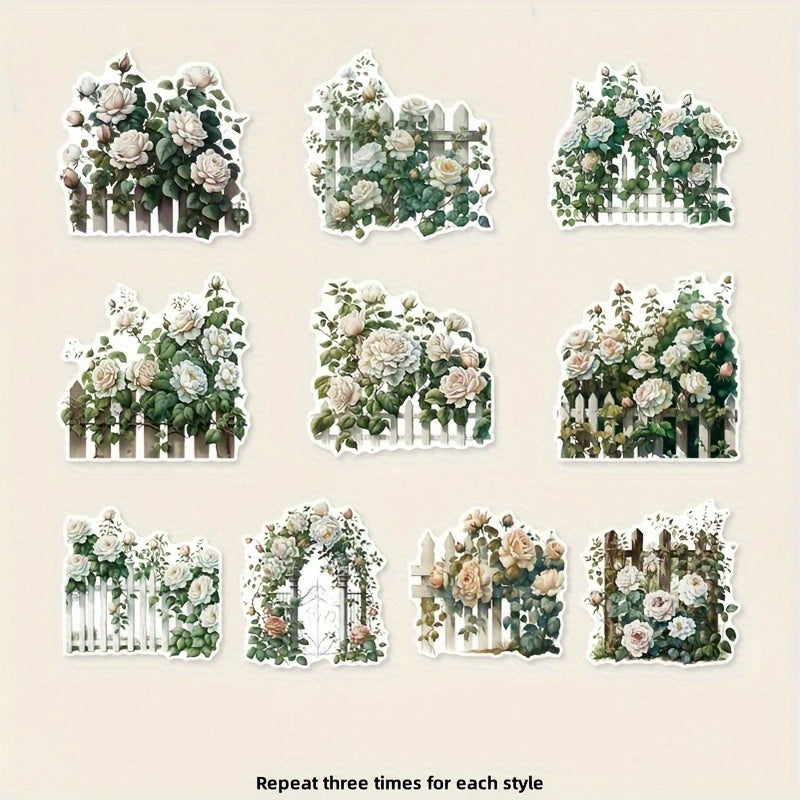 30pcs Washi Paper Sticker Pack Garden Small Note Series Plant Decorative Sticker