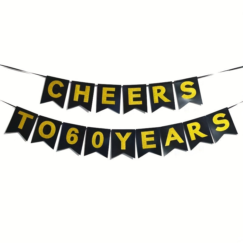 Bronze Letter Birthday Flag Paper Fan Flower Spiral Set
