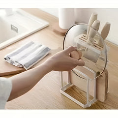 3-in-1 Kitchen Iron Holder Rest for Pot Lid and Cutting Board