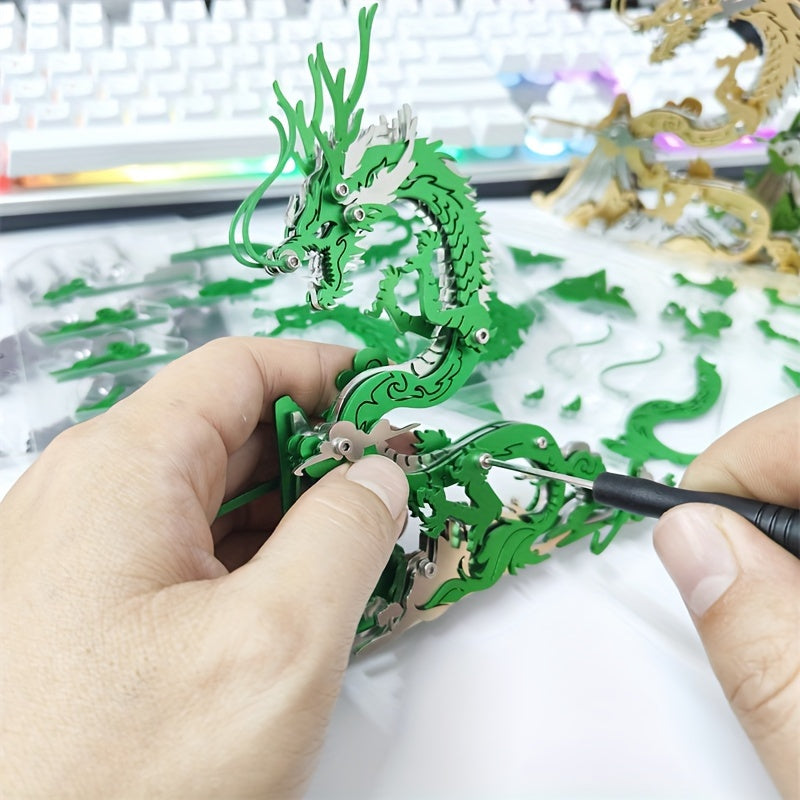 MOKR Chinese Dragon 3D Metal Puzzle - DIY Handcraft Brain Teaser Toy