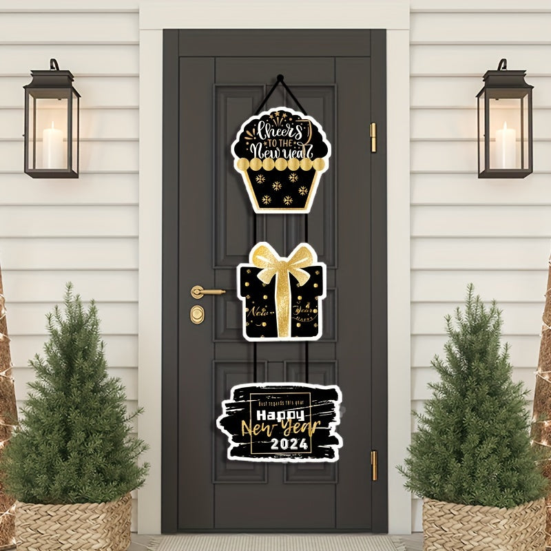 1pc Year Door Hanger Door Hanging Pendants Happy Year Party Decoration