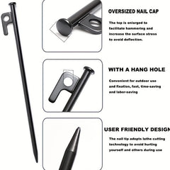 4pcs Steel Tent Nails Heavy Duty Awning Stakes - Outdoor Hiking Gardening Canopy