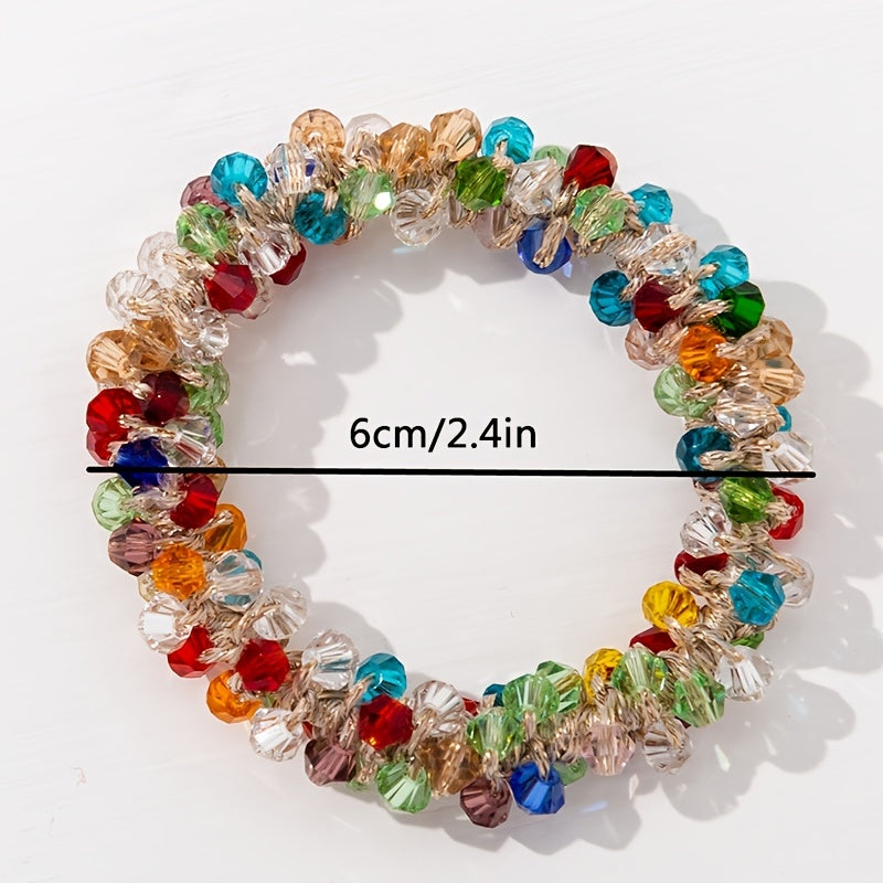 Colorful Crystal Headband Retro Hair Tie Hair Accessories