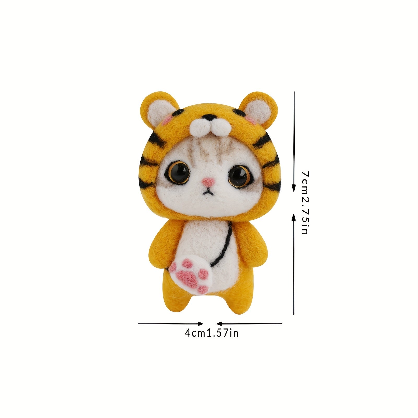 English Manual Cat Wool Needle Felting Kit DIY Material Package