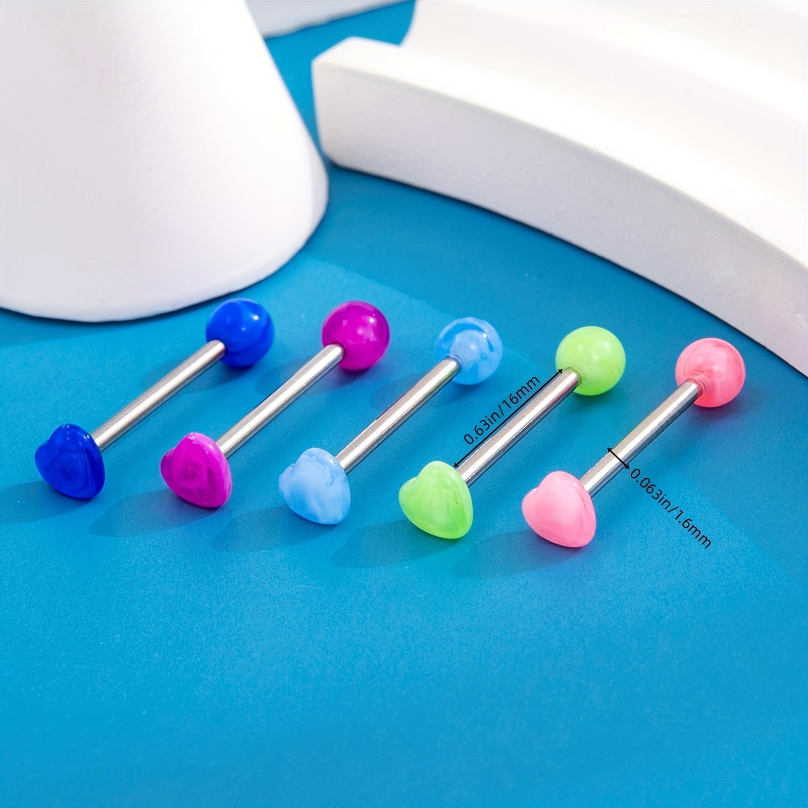 Stainless Steel Two Ball Tongue Nail Lip Nail Acrylic Ball