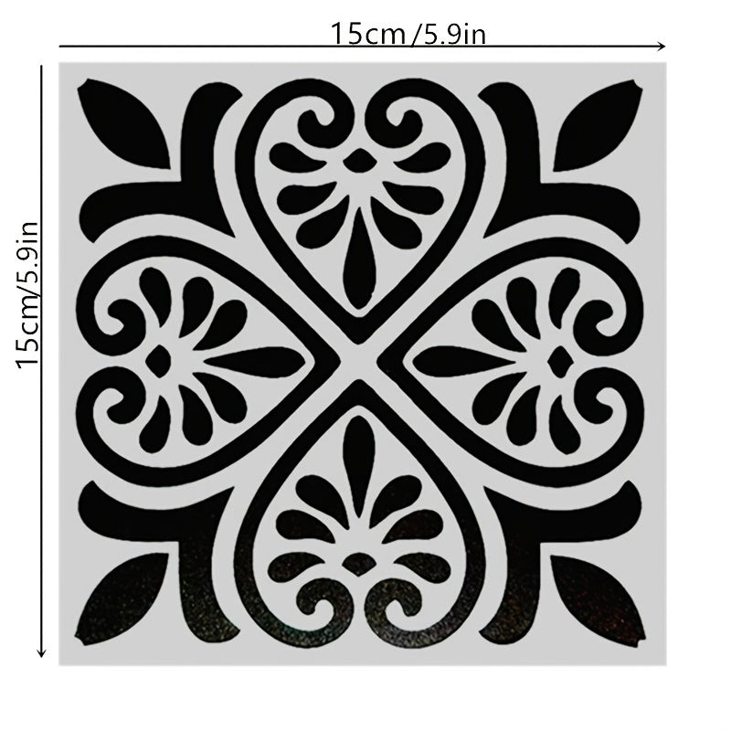 Vintage Pattern Stencils Set for DIY Painting on Tile Floor Furniture
